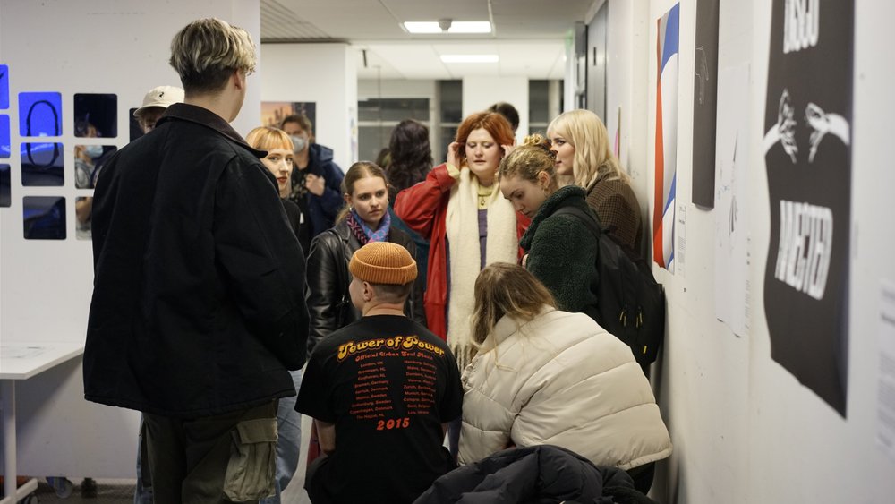 Image of people attending the exhibition
