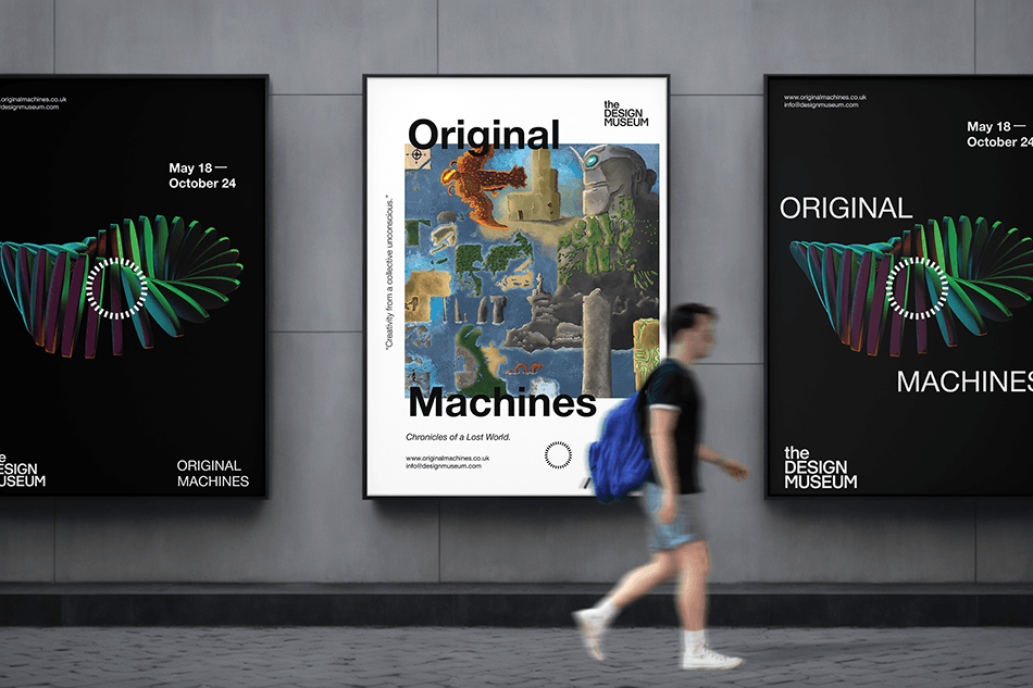 Posters for an exhibition, Original Machines.