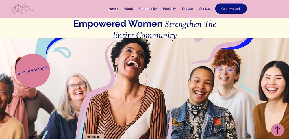 Screenshot of the website for the Faiths Women Community