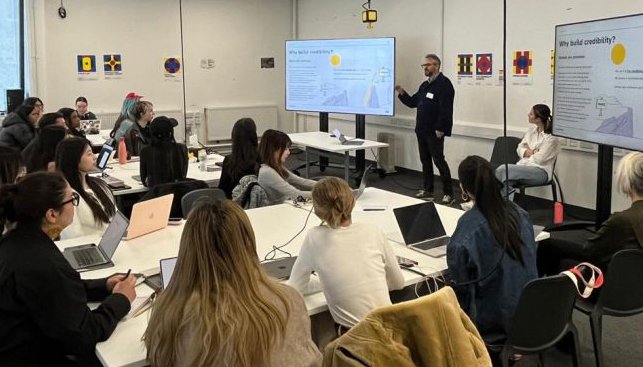 Studio space – students listening to presentation