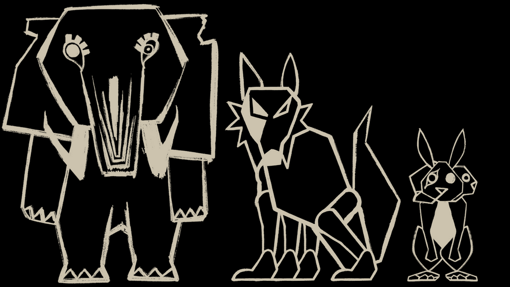 Character development for the animation: ‘Elephant can't sit on the apple box’ (see more at fionachenart.com).