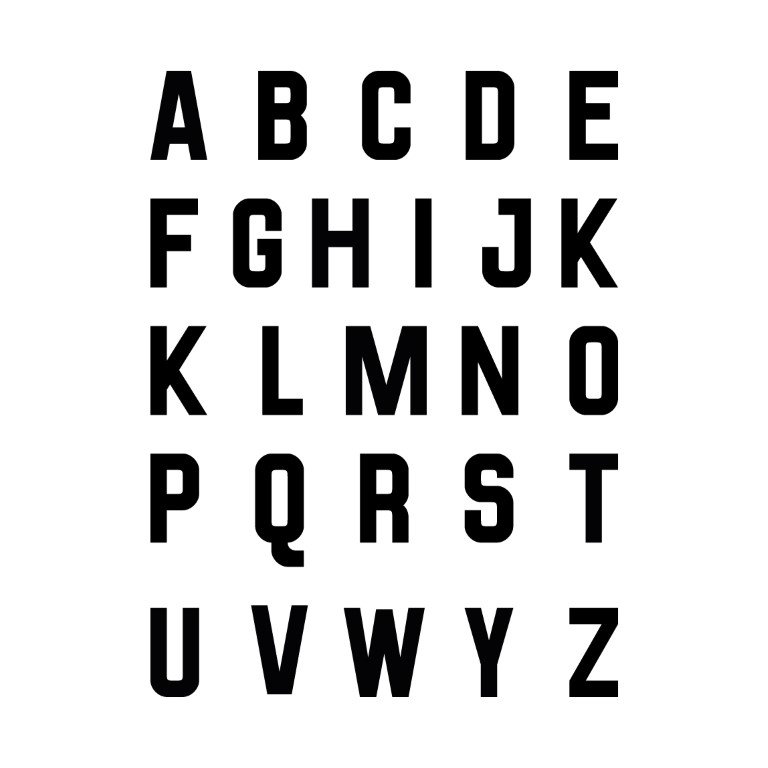 Initial full alphabet for Fervour Sans