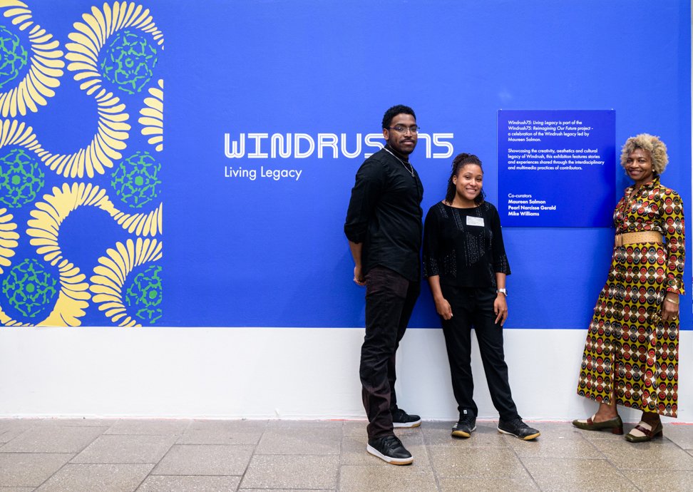 Co-curators Mike Williams and Pearl Gerald with Maureen Salmon. Photo: Yves Salmon.