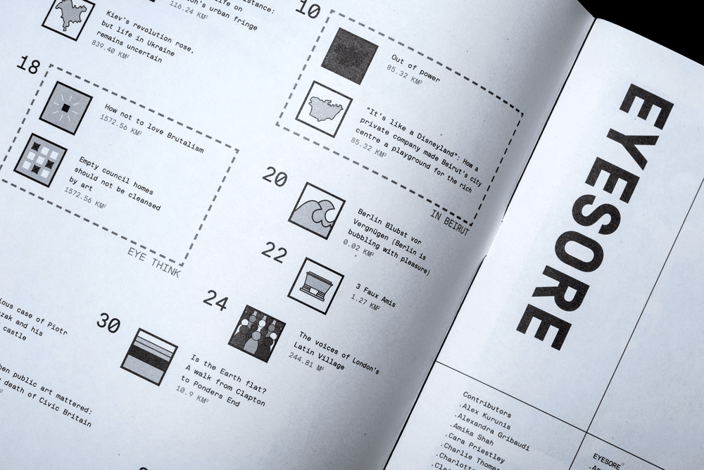 Eyesore Issue 4, icons from contents page.