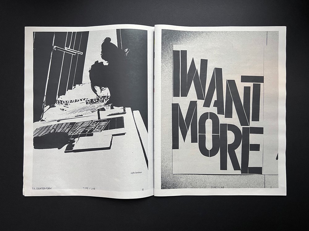 Pages 10-11 of the Type/Lab publication