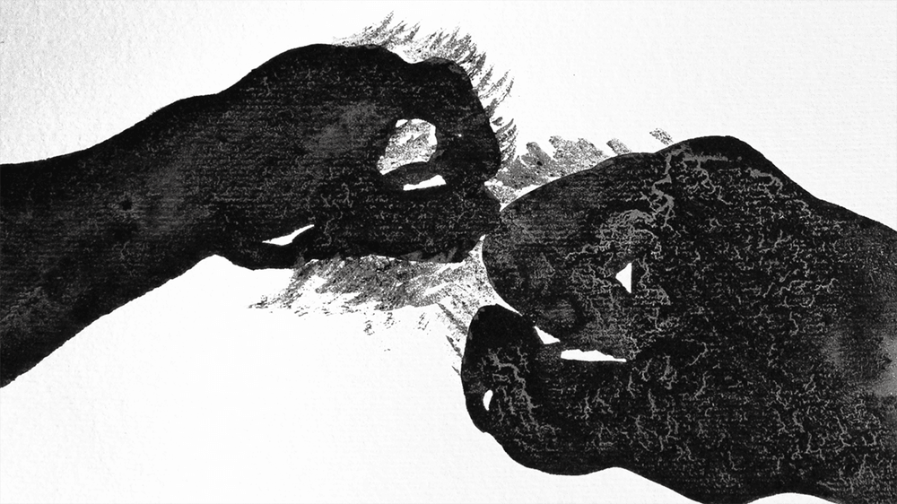 Still from animation: ‘Nailed’  (see more at fionachenart.com).